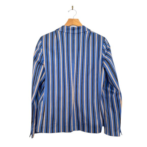 Akris Punto Square Stripe Stretch Cotton Blazer Size 12 - Picture 3 of 7
